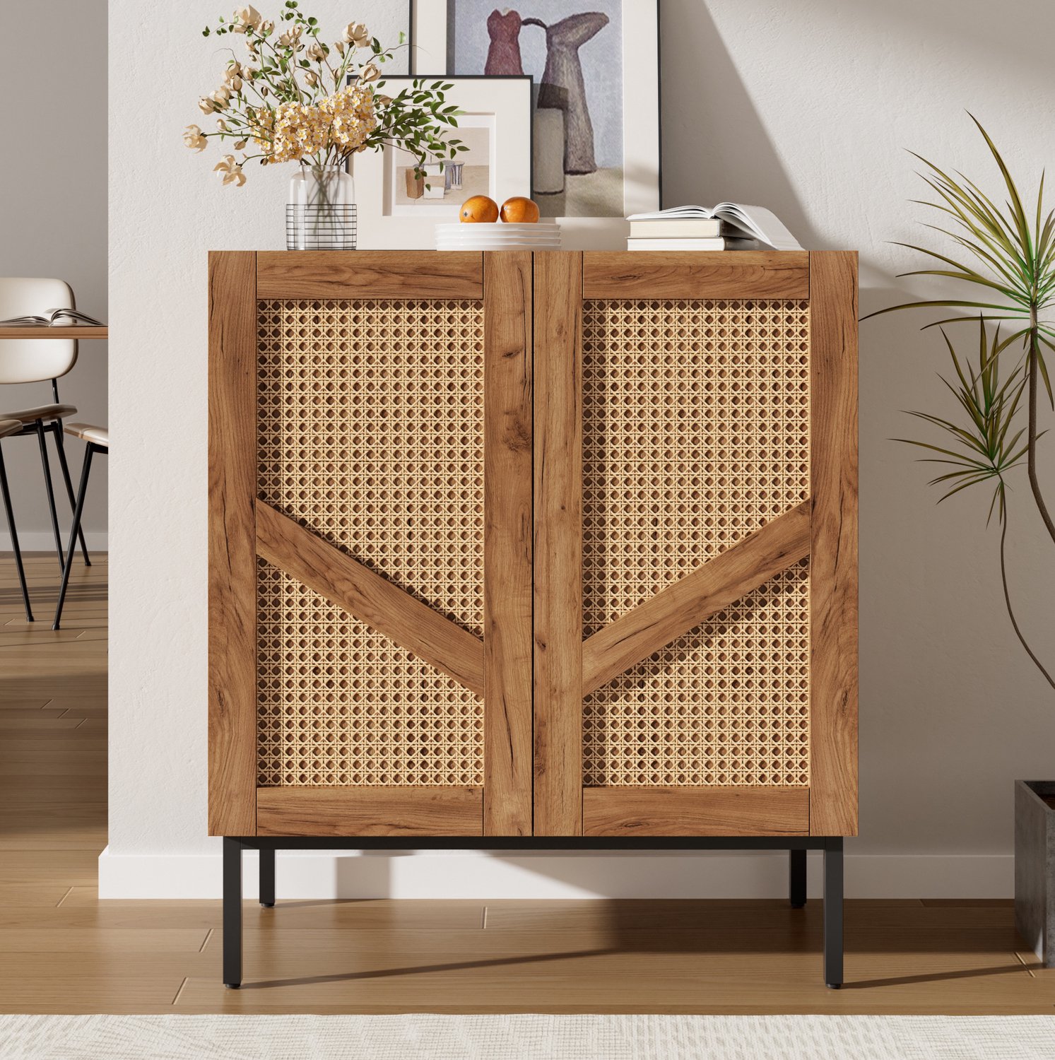 MODFU Sideboard - 2 Deuren - Verstelbare Planken - Houtlook - Naturel - 70 Cm Natuurlijk