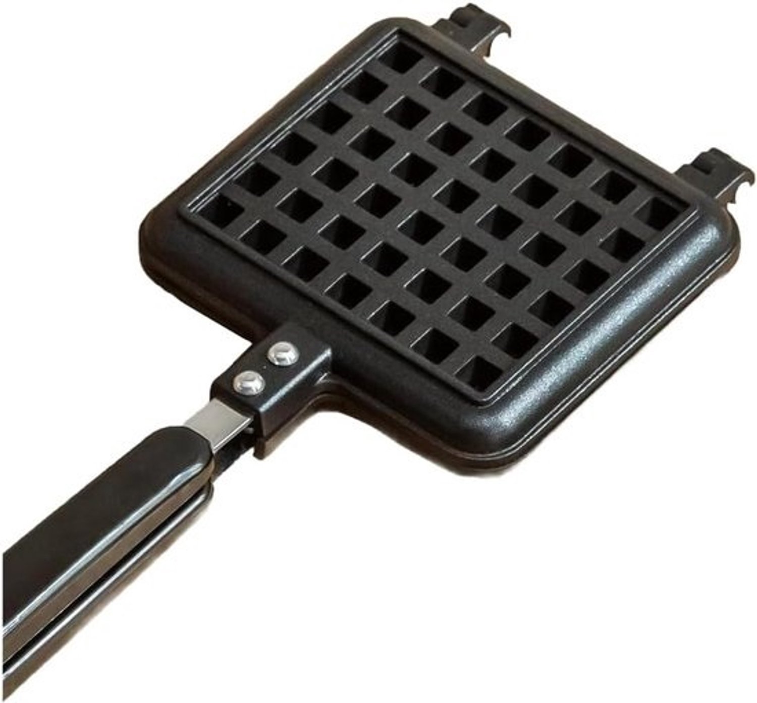 Dubbel Wafelijzer - Hartvormige wafelmaker - Ontbijt bereiden - Omkeerbaar patroon - 37 x 15 cm - Zwart