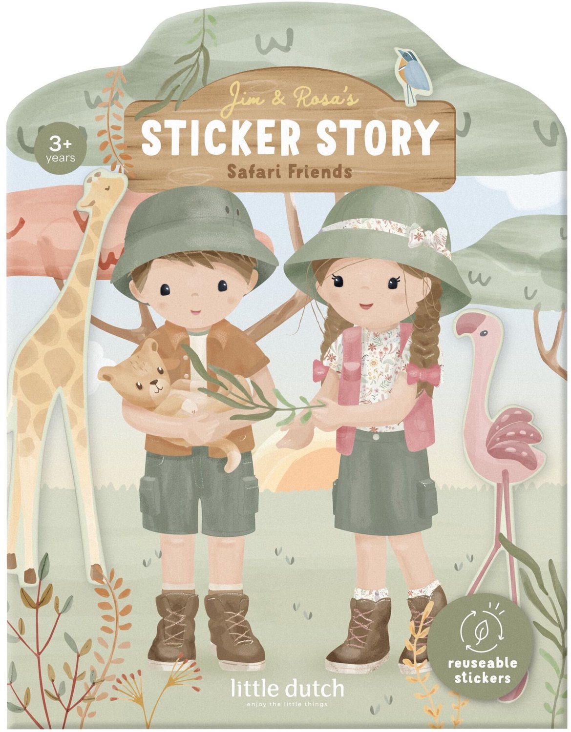 Little Dutch Safari Friends stickerboek + herbruikbare stickers