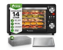 TurboTronic FD14 Voedseldroger - Droogoven - 14 Liter - Zwart