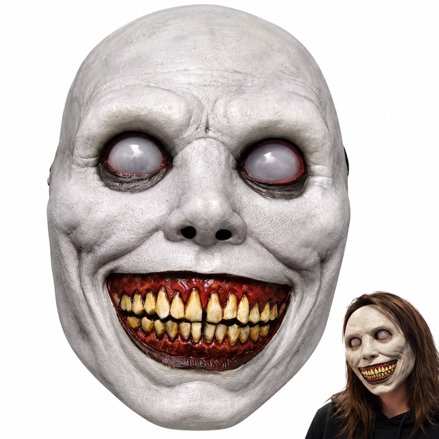 VHV - Halloween Masker Horror Doodskop - Realistisch Griezelig Latex Masker - Ademend en Comfortabel Hoofddeksel - Voor Carnaval Spookhuis en Cosplay Feest - Uniek Feestcadeau
