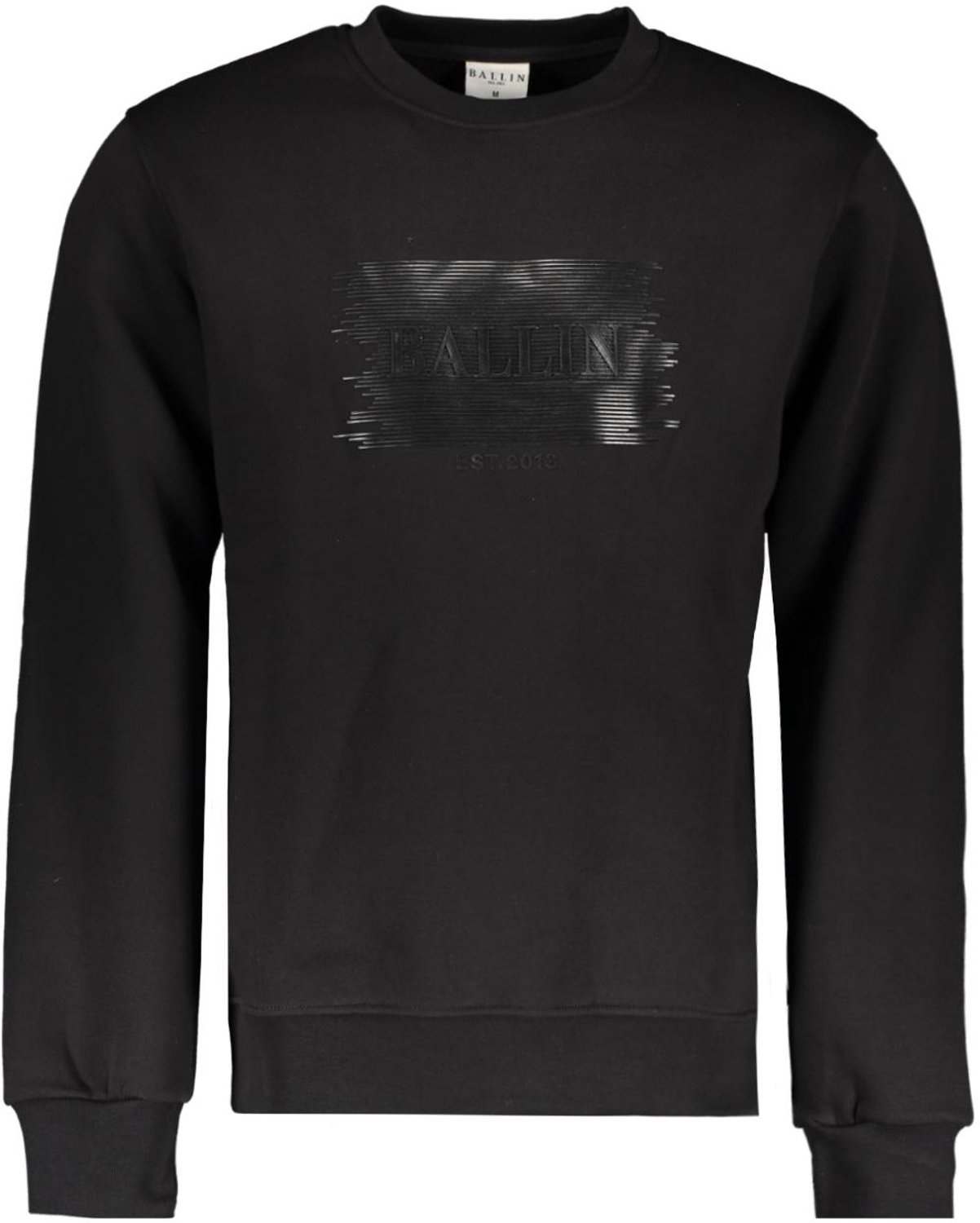 Ballin Trui Crewneck Placket 2653 Black Mannen Maat - M