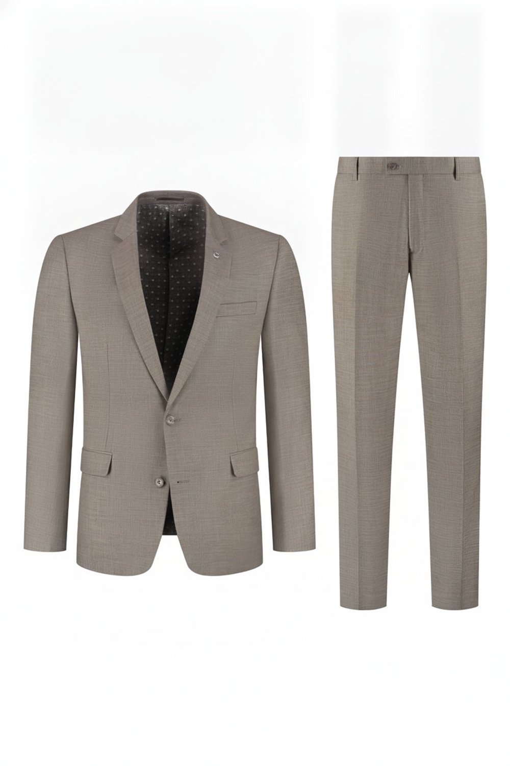 2-delig Pak Taupe Sharkskin - Mister Steven - De Heerenkamer Utrecht