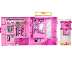 Barbie kledingkast met Spin %26 Style functie - Meer dan 20 Onderdelen
