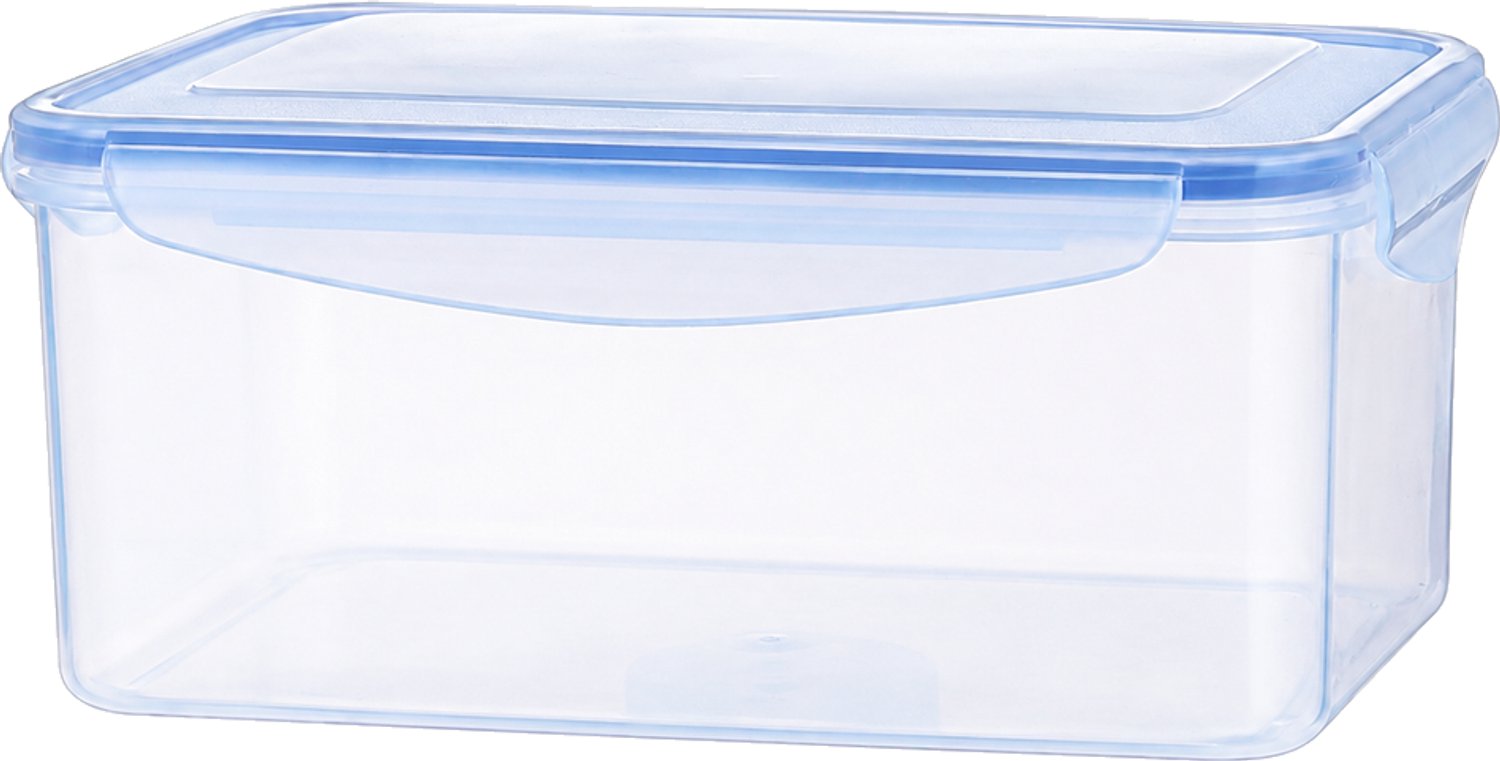 Broodtrommel rechthoekig 1900 ml van PP, transparante bewaardoos met deksel