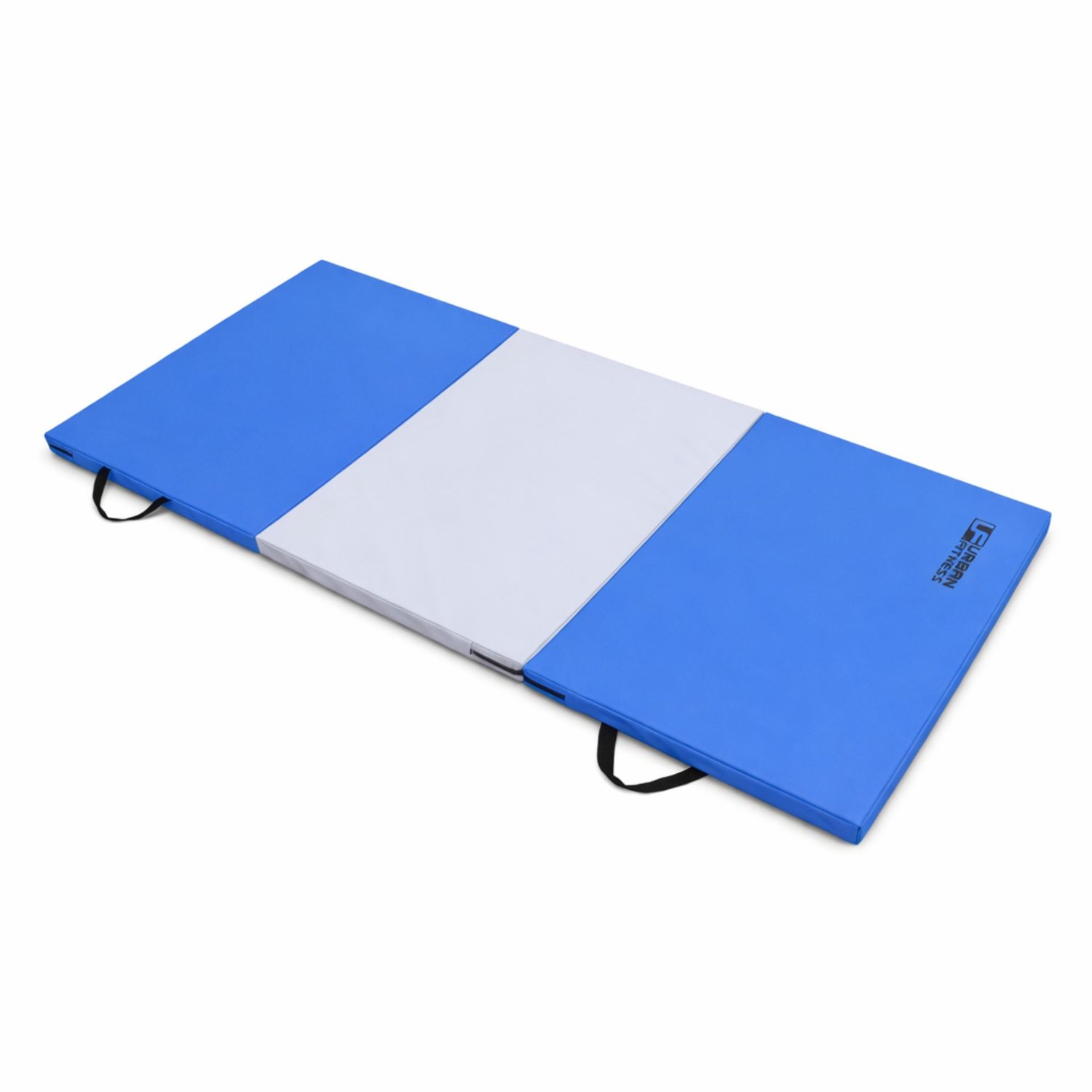 Urban Fitness Gymnastics Tri Fold Mat - Blue/Grey - 185cm x 95cm x 5cm.
