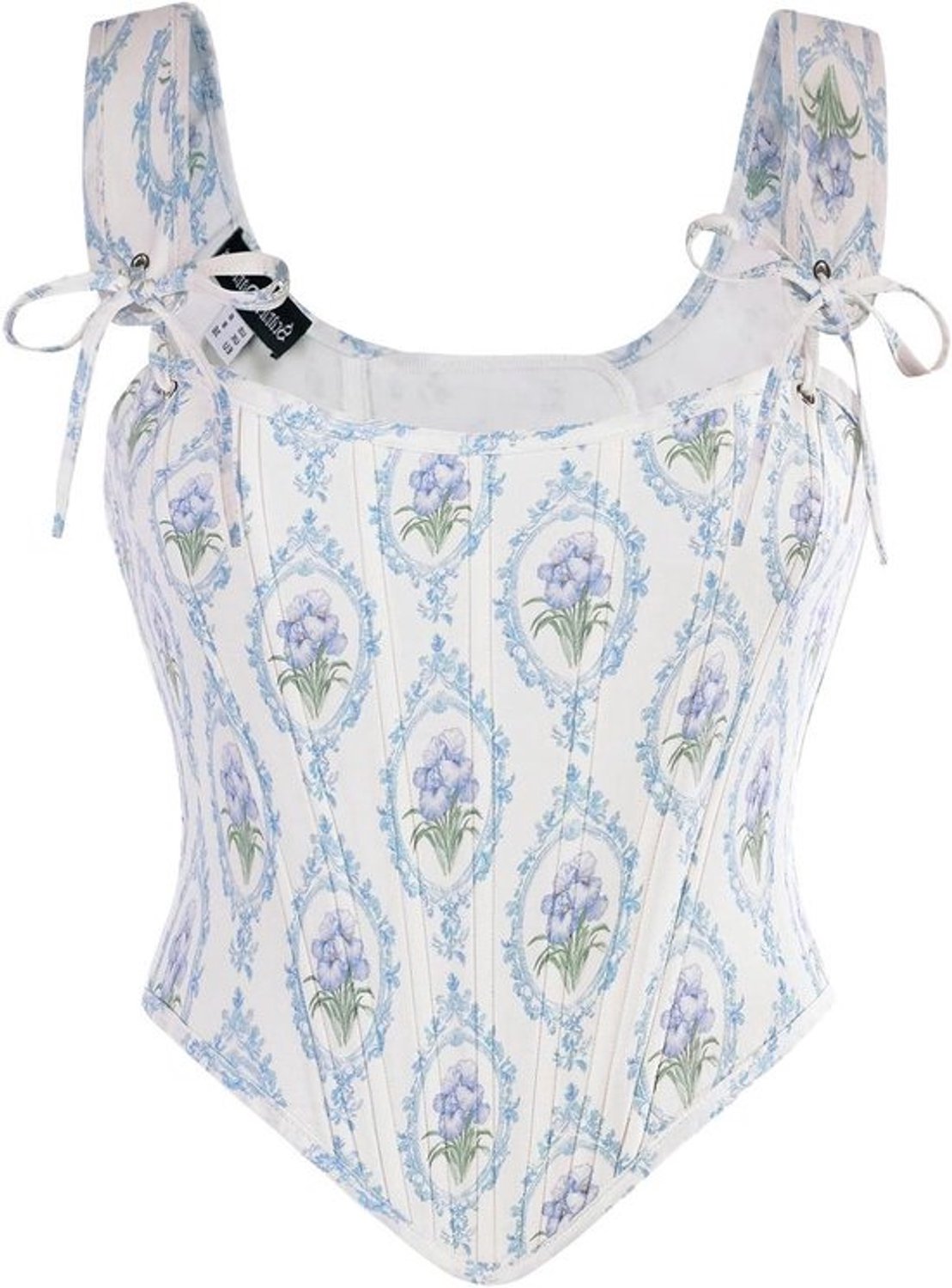 Dames Korset - Bustier Vest - Renaissance Feest - Bloemenpatroon Kant - Overbust - Donker Rood
