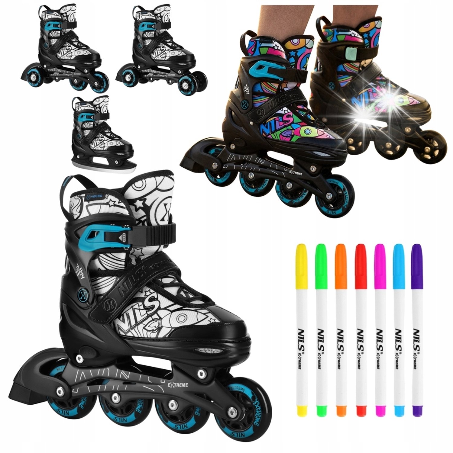 Verstelbare 4-in-1 Schaatsen/Skeelers voor Kinderen