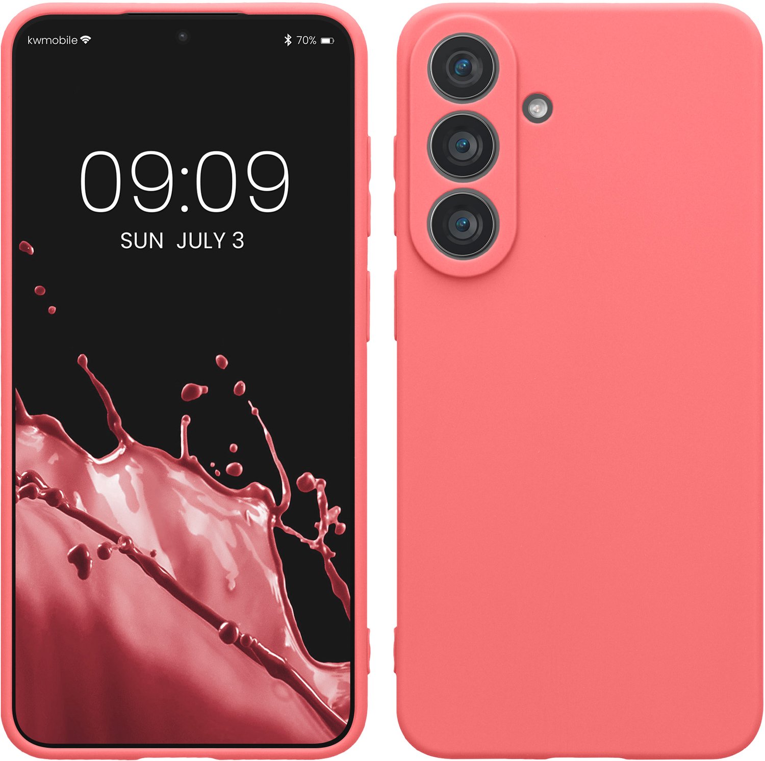 kwmobile telefoonhoesje geschikt voor Samsung Galaxy S26 FE - Hoesje voor smartphone - Precisie camera uitsnede - In neon koraal
