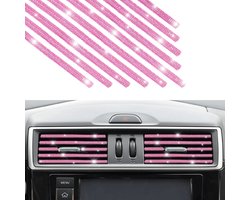 Grehge Vent Outlet Trim, Rhinestone Car Air Conditioner Decoration Strip for Women and Girls, Diamond Auto Interior Accessories for Most All Straight