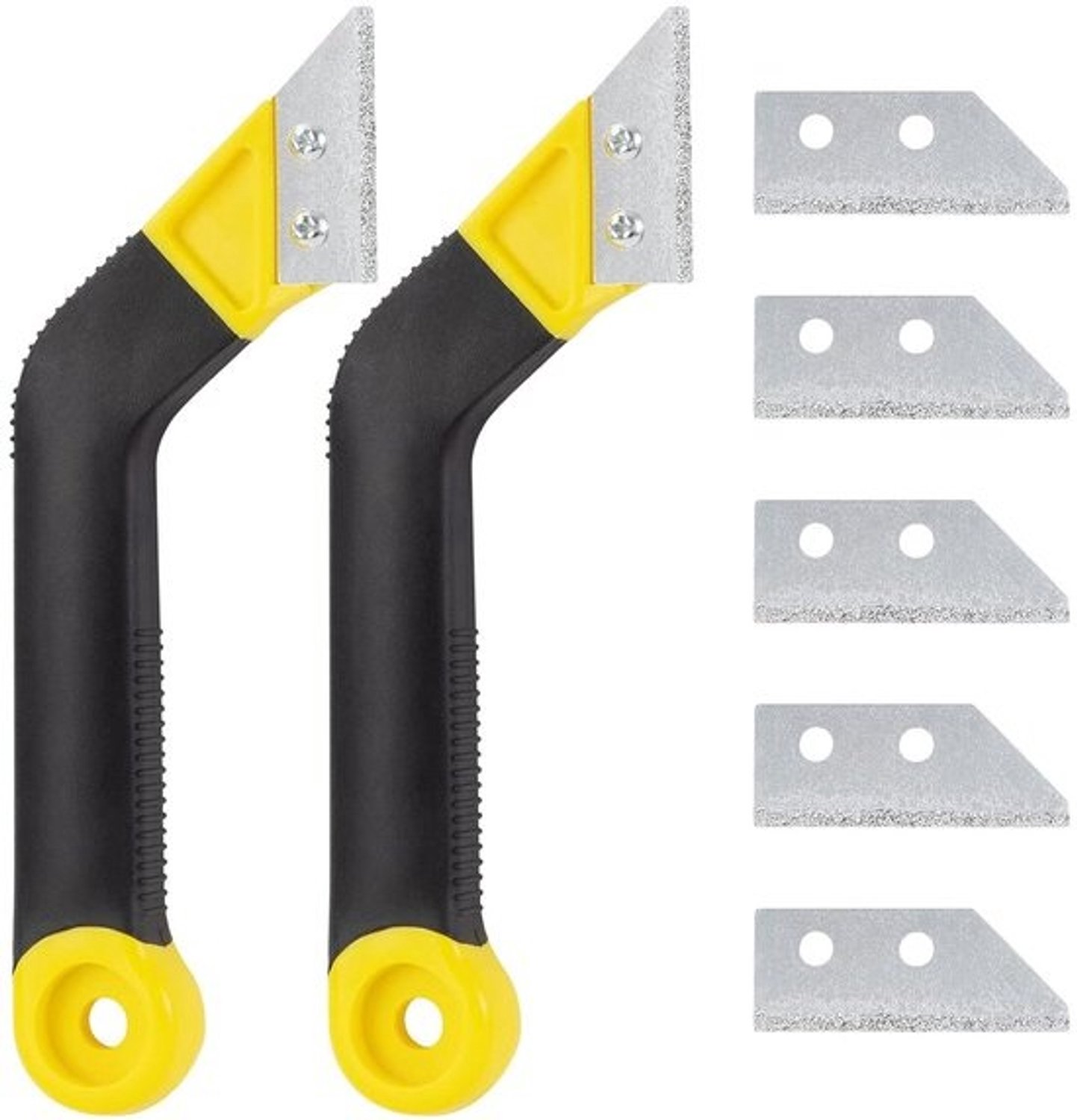 Tile Scraper, 2 Pieces Grout Remover, Mortar Removal Tool with 5 Blades, Grout Saw and Tiles for Cleaning Tiles