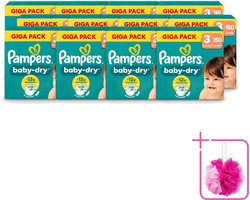 12 x Pampers – Luiers – Baby Dry Maat 3 – 150 Luiers - Bulkverpakking - Baby-dry luiers - Douchemop - Lekken voorkomen