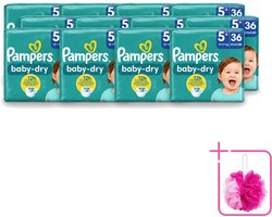 12 x Pampers – Luiers – Baby-Dry Maat 5+ (12-17 kg) – 36 Luiers - Bulkverpakking - Baby-luiers - Douchemop - Droge huid