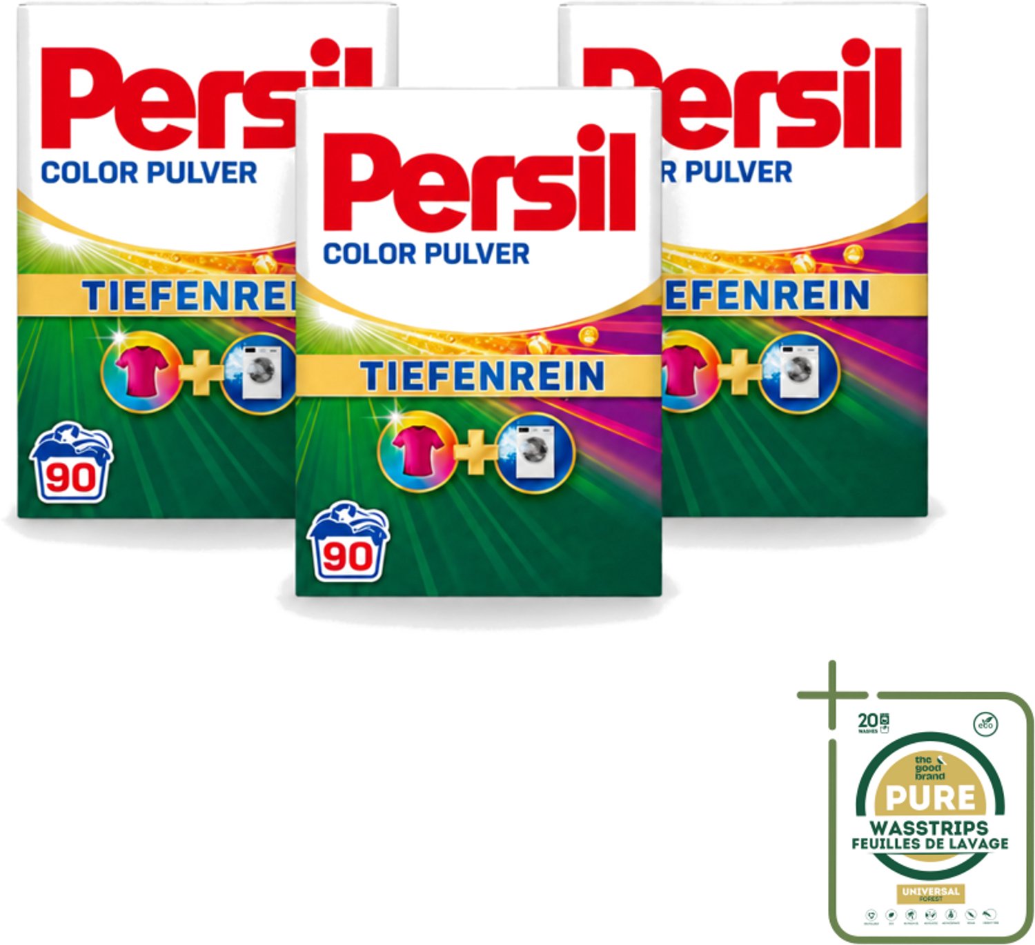3 x Persil Color - Waspoeder - Gekleurde Was - 90 Wasbeurten - Wasstrips - Waspoeder - Gekleurde Was - Vlekverwijdering - Kleurbehoud - Wasmachine