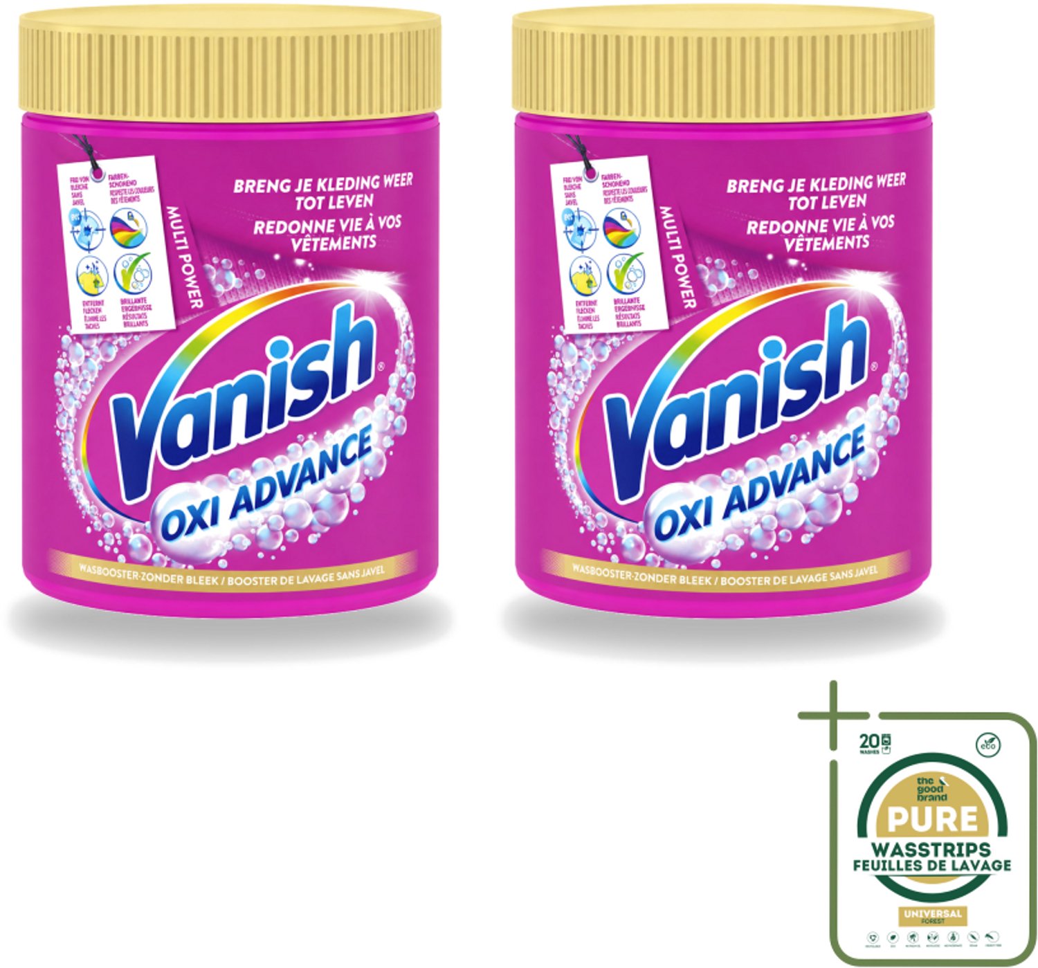 2 x Vanish Oxi Advance - Vlekkenverwijderaar Poeder - Zonder Bleek - Gekleurde Was - 840 Gram - Wasstrips - Vlekkenverwijderaar - Wasbooster - Kleuroverdracht - Geuren Neutraliseren - Wasmiddel