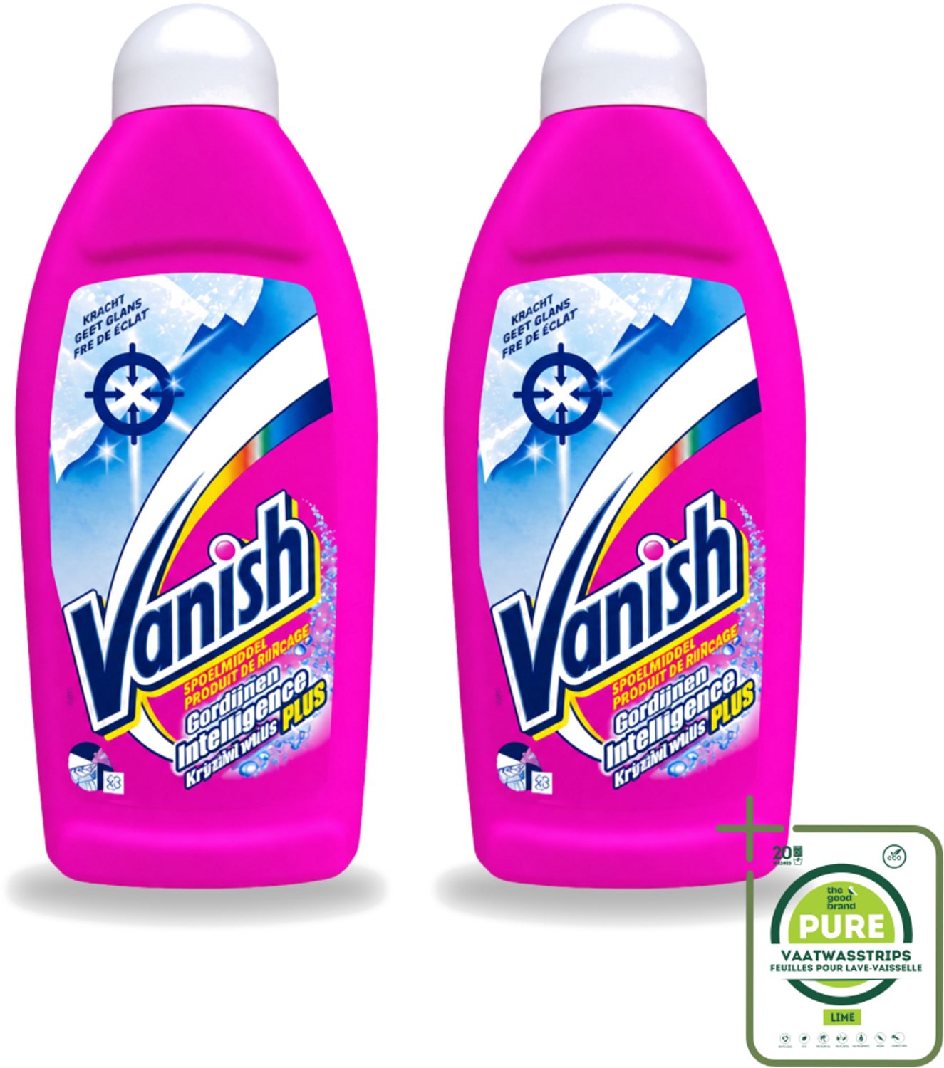 2 x Vanish Gordijnen - Kristalwit - Wasmiddel - Zonder Chloor - Witte Was - 500 ml - Grootverpakking - Vaatwasstrips - Gordijnen Reinigen - Witte Gordijnen - Wasmiddel Voor Gordijnen - Chloorloos Wasmiddel - Gordijnen Wasmiddel