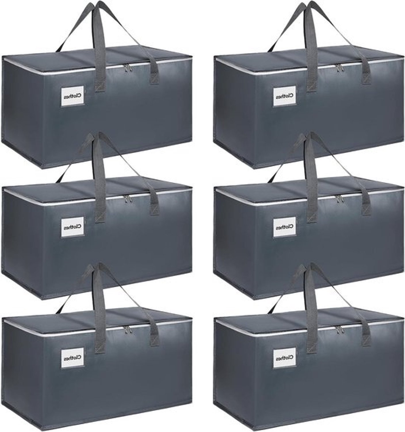 Verhuistassen - Opbergbakken - Opslag en Transport - Extra Grote Ruimte - 65 Pounds Capaciteit - Grijs