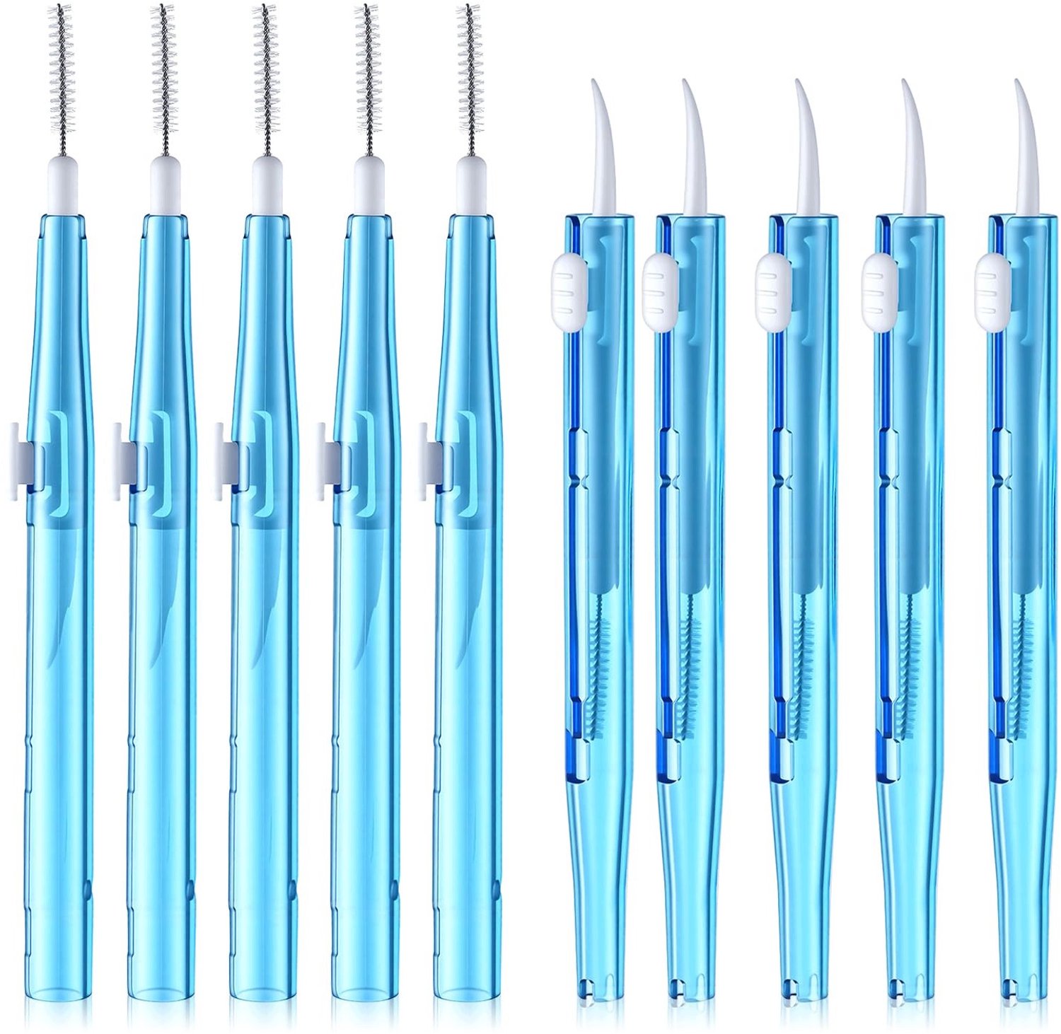10x Blauwe Mini USB-C Poort Reinigingsborstels Smartphone