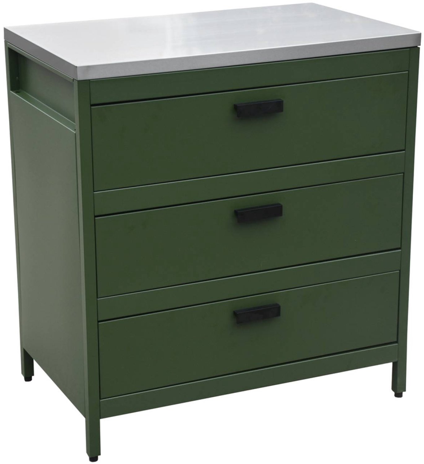 sweeek - Buitenkeukenmodule met 3 lades staal 80x51x87,5cm - naxos
