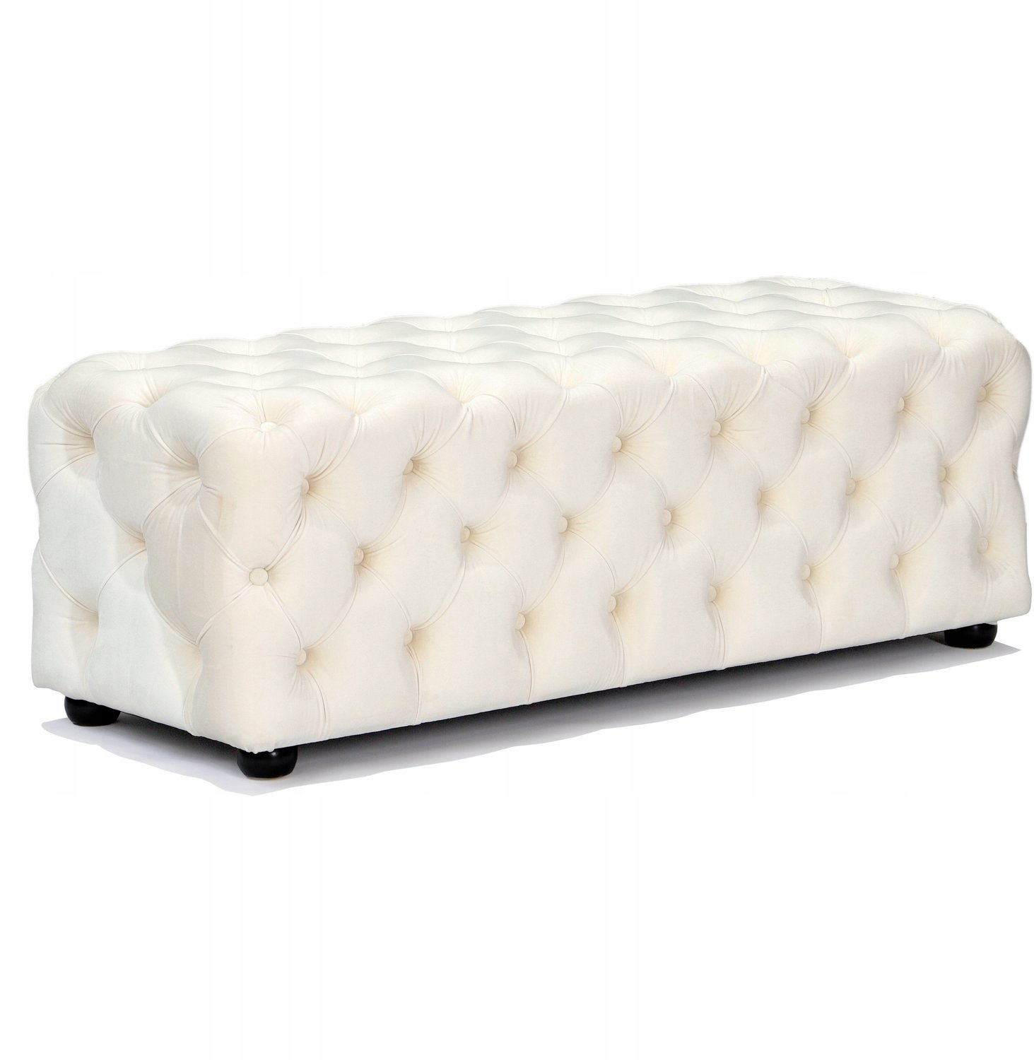 Messa Home Crème gestoffeerde poef bank gigant 125cm - Stijlvol en comfortabel