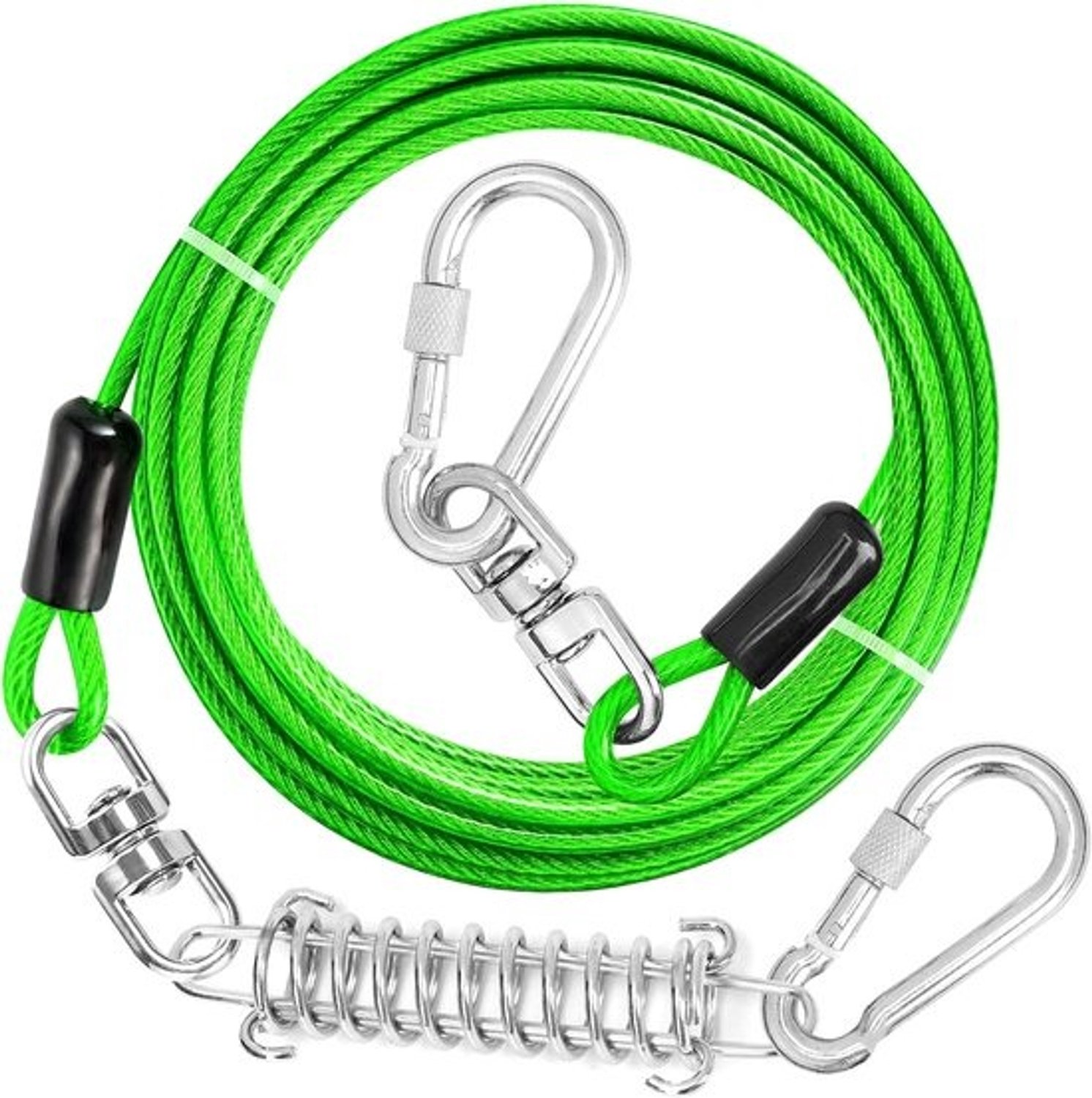 Honden Bindkabel - Looplijn Hond - Buiten Camping - Roestvrij Draaibaar - 21 Meter Lang - Groen
