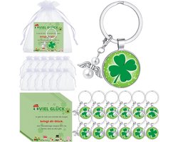 Kasyat Set of 12 lucky gifts, including 12 lucky charms, key chains, 12 angel keyrings, 12 greeting cards and 12 white - ShopVlot