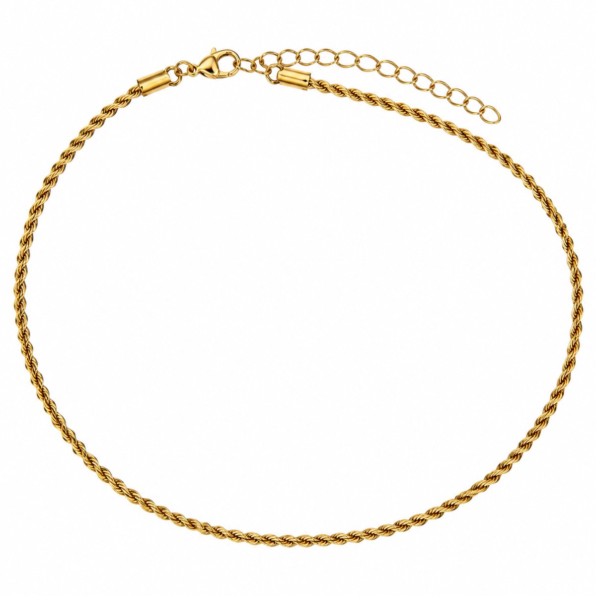 Victorious Goudkleurige Ketting Dames – Rope Chain Halsketting – RVS – 39–44 cm