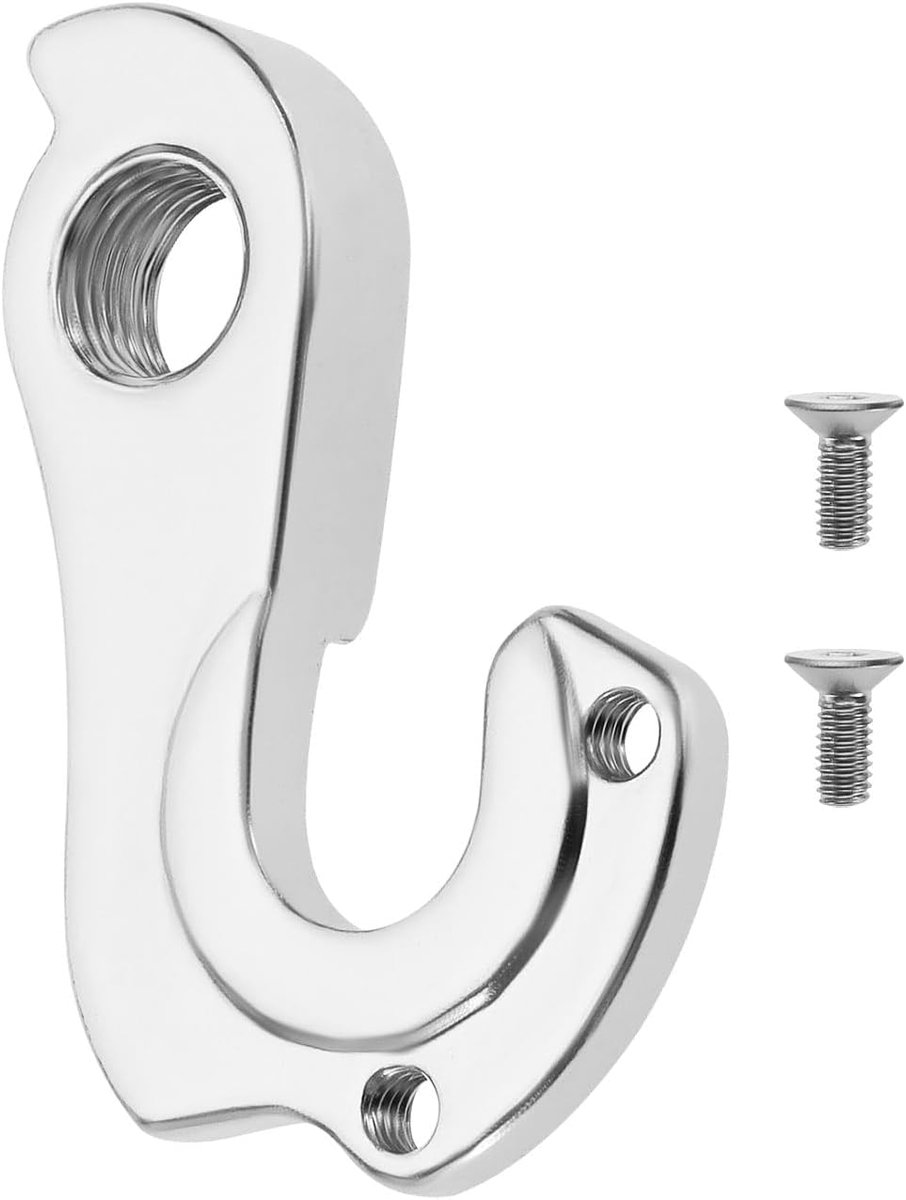 Compatibel met WG001-SL Derailleurhaak Fiets Staarthaak 8 Speed Achteruitschakeling Mech Fiets Staarthaak Aluminium Met 2 Schroeven Zilver