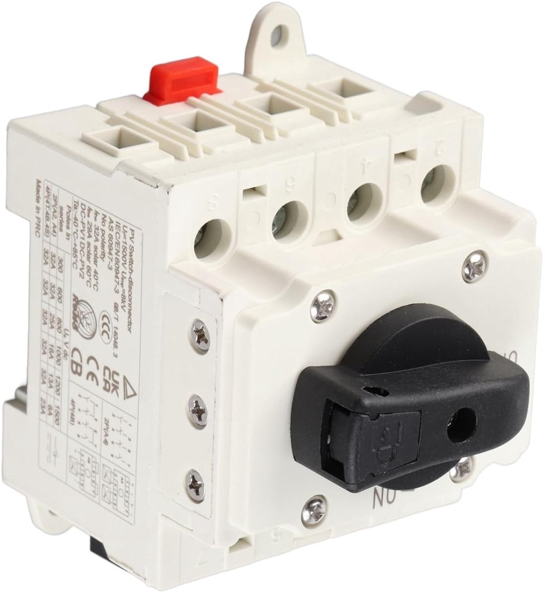 32A Fotovoltaïsche Circuit Isolator Solar DC Disconnect Switch 1000V