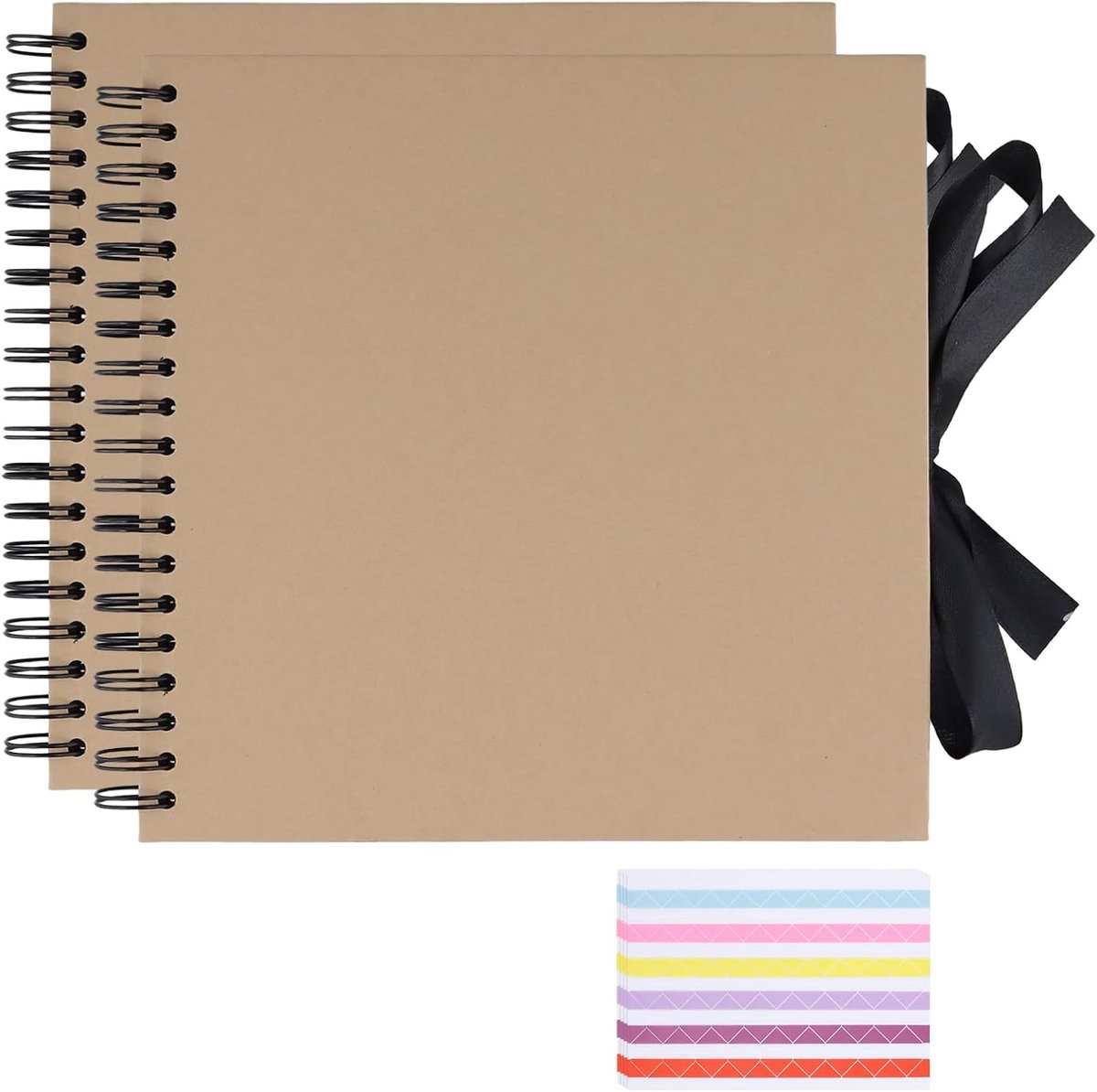 Dailygoods - 2 Stuks Fotoalbum DIY - 100 Zwarte Pagina's Scrapbook Fotoboek