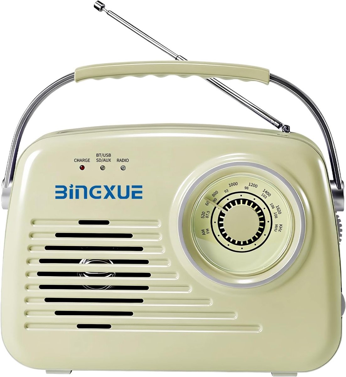 Draagbare Retro Radio - Wit - Multifunctionele Bluetooth Radio - Voor Thuis en Buiten