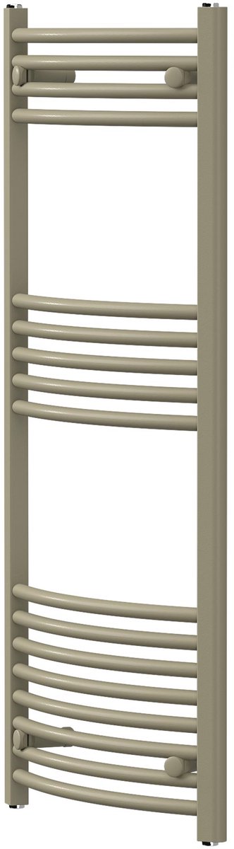 LuxeBath | Handdoekradiator Sahara, gebogen, met zijaansluiting, 500 x 1200 mm, staal, beige, badkamerradiator, handdoekdroger, handdoekhouder voor de badkamer