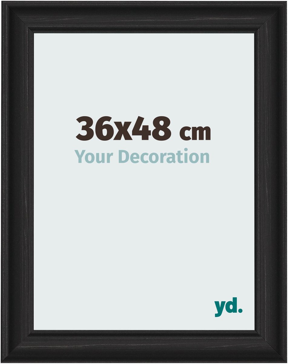 yd. Your Decoration - Fotolijst 36x48 cm - MDF - Zwart Houtnerf - Lazio