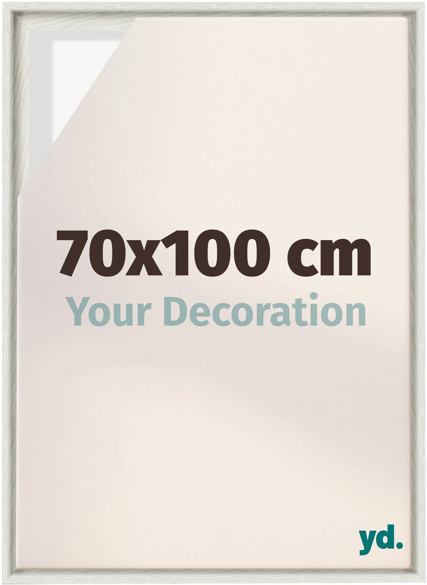 yd, Baklijst 70x100 cm White Wash - Lijst voor Canvasdoek - MDF Lyon