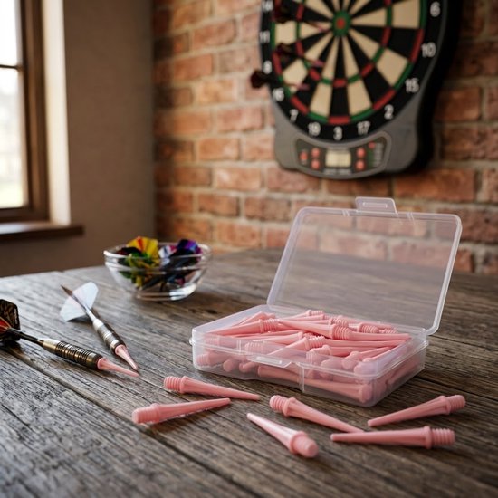 Roze dart tips soft tip set 180 stuks darts accessoires kunststof dart punten vervangbare soft tips voor elektronische dartborden inclusief opbergdoosjes — afbeelding 5