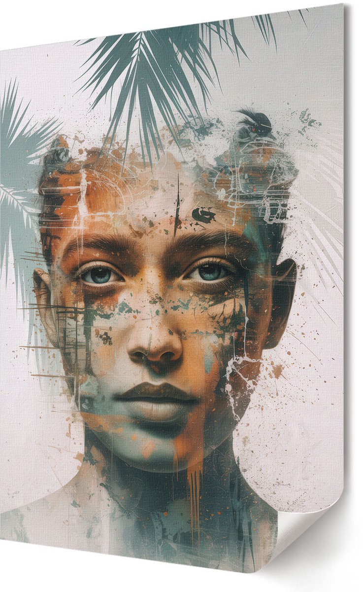 Coloray Canvas Poster Polycanvas - Maanruimte, Fotografie - A3 - Roze Patroon - Rechthoek - Muurdecoratie - Woonkamer, Slaapkamer, Kantoor - Modern
