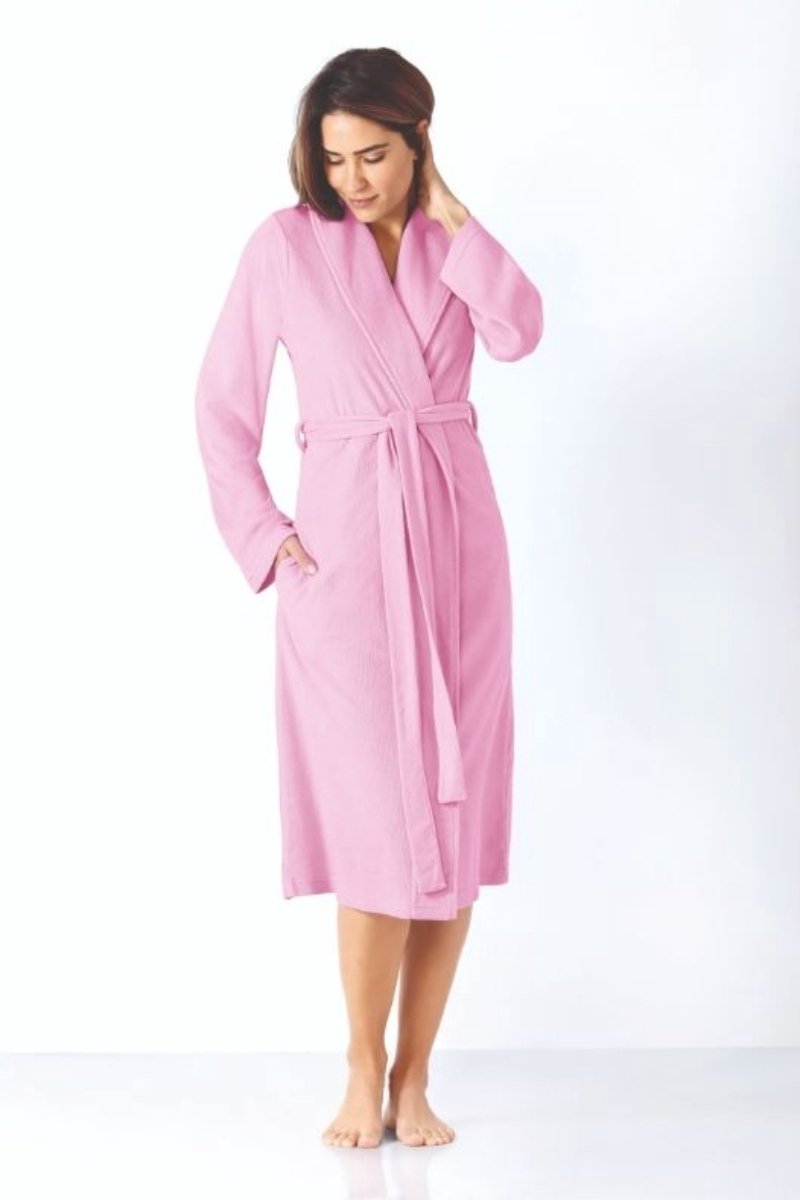 Hajo Badstof dames badjas magnolia Hajo - Roze - Maat - 40/42