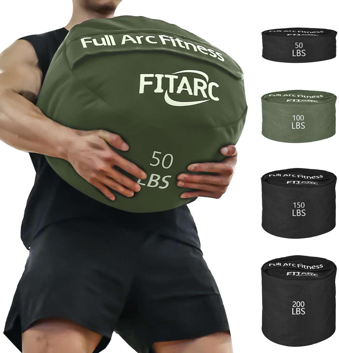 Fitarc Zandzak, fitness, krachttraining, zandzak, training, strongman, zandzak, workout, groen, 50 lbs - ShopVlot