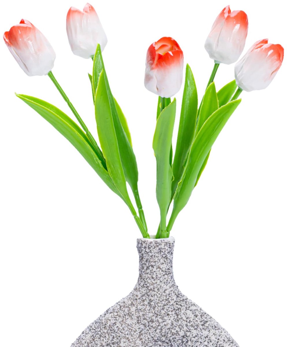 Kunstbloemen Tulpen Set van 5 - Handgemaakte Keramische Tulpen - Vervaagt Niet - Perfect voor Vaas en Tafel - ShopVlot