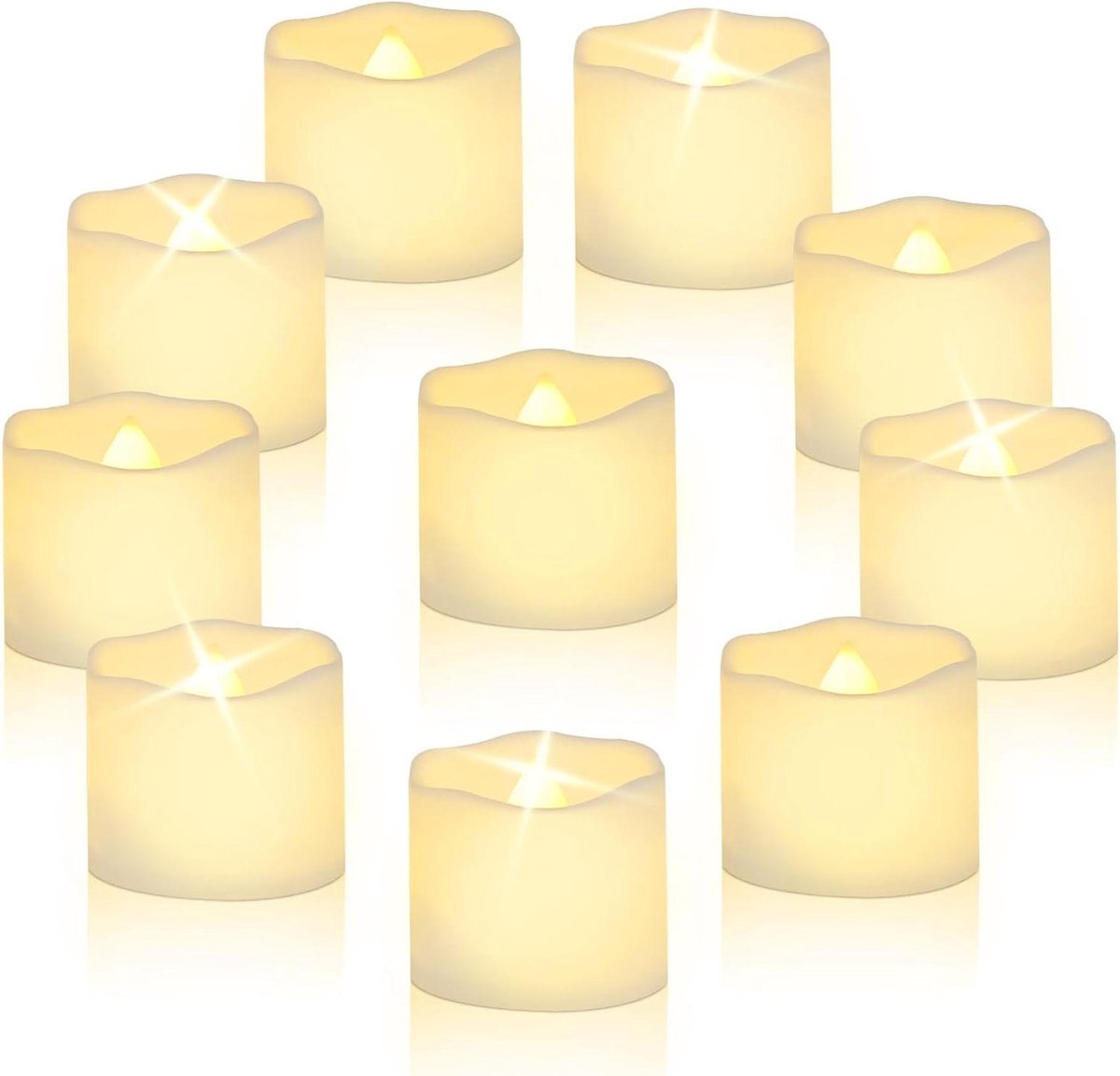 LED Kaarslichten - Nepkaarsen Theelicht - Sfeervol Verlichten - Realistisch Vlam Effect - 24 Stuks - Warm Wit