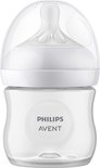 Biberon Philips Avent blanc (125ml) avec capuchon transparent, tétine Natural Response, débit 2.