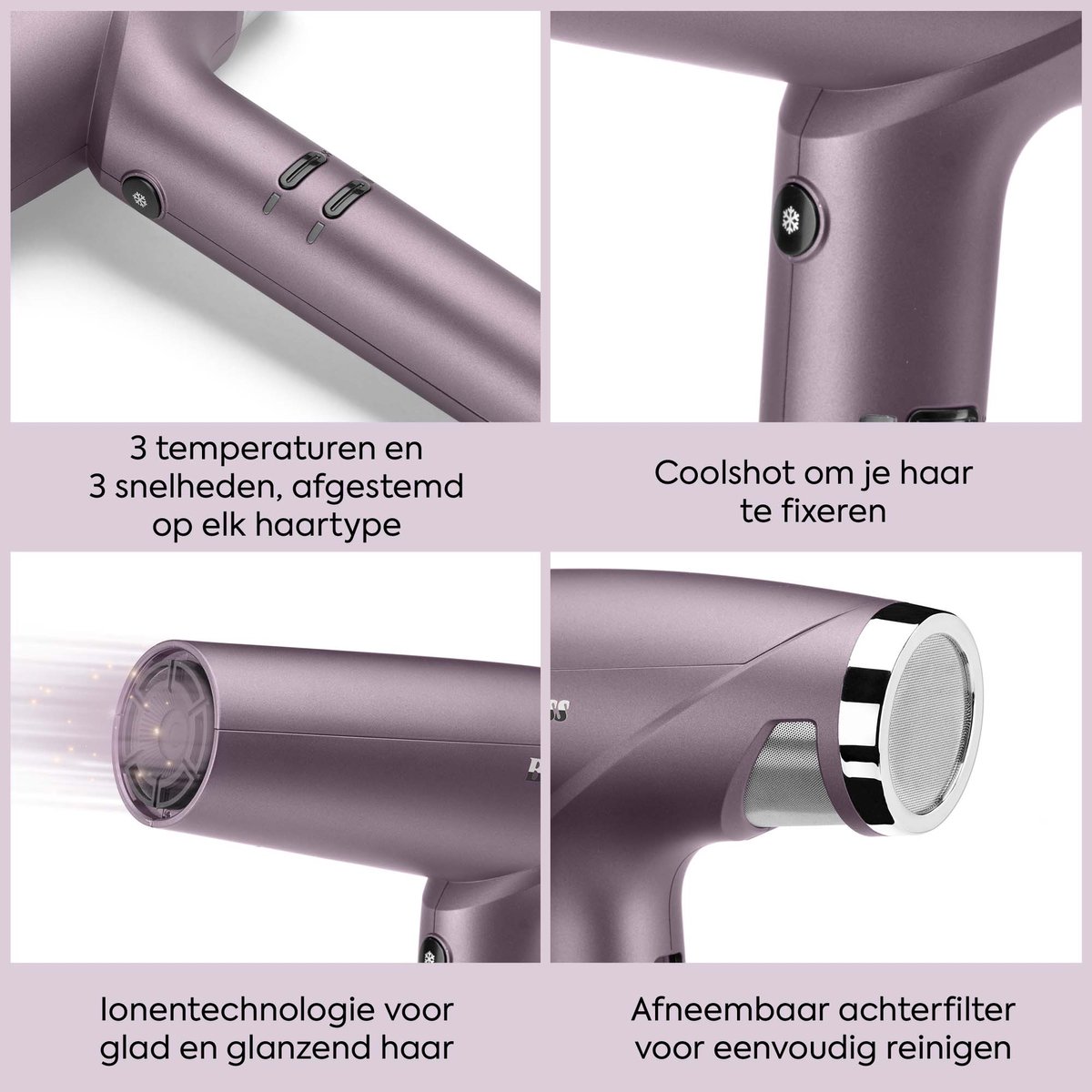 BaByliss Futura Digitale Föhn D6051DE - Professionele Digitale Motor voor Snel Drogen - 1600W - 3 temperaturen en 3 snelheden – Ionische functie voor glad en pluisvrij haar - Haardroger met Smalle blaasmond en Diffuser – Voor een professionele look thumbnail 3