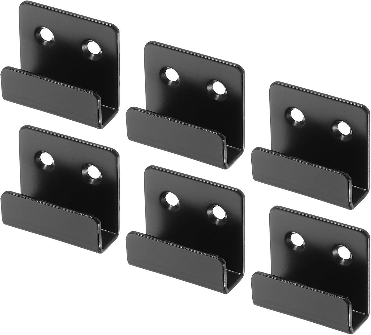 6 stuks - Ophangbeugel - Muurbevestiging - Muurhaak - Fotolijst Haakjes - Schilderij Haakjes - Spiegelklem - Met schroeven - Wanddecoratie - Voor grote spiegels, fotolijst, keramische tegel - Zwart - RVS - 4*2*3.6 cm