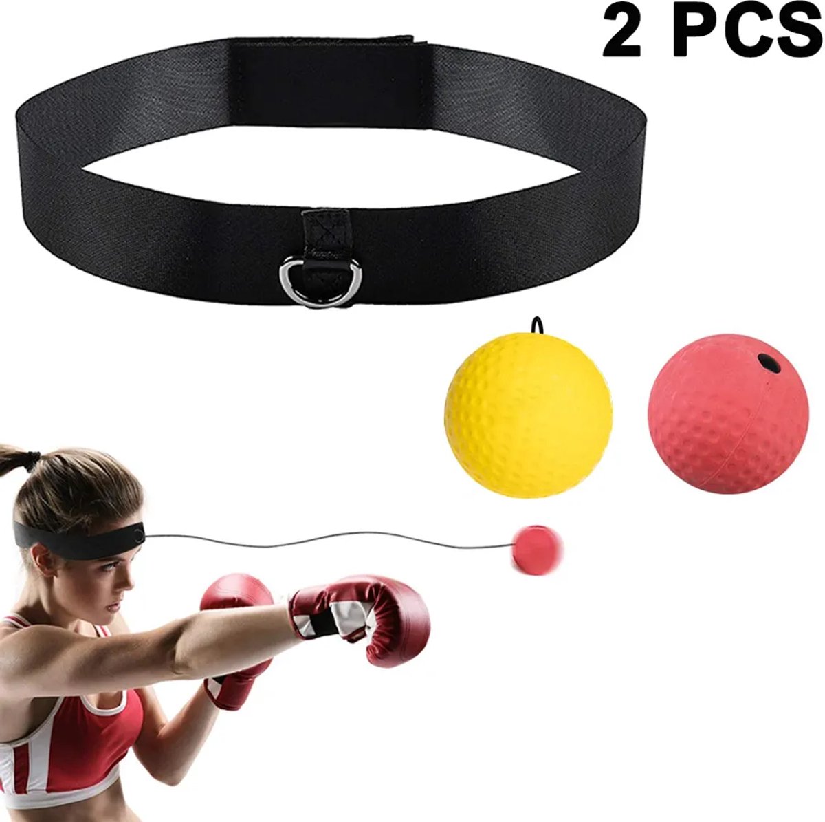 De boksreactiebal heeft, op een hoog moeilijkheidsniveau, een kop die zachter is dan die van een tennisbal, waardoor hij ideaal is Geschikt voor het trainen van reactietijd, wendbaarheid en stootkracht.