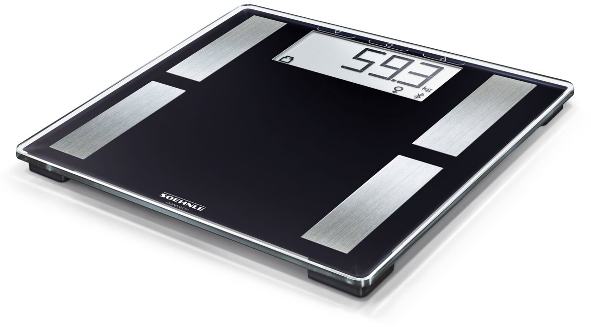 Bol.com Soehnle analyse personenweegschaal digitaal Shape Sense Connect 50 met Bluetooth® - 8 personen - tot 180 kg - incl. batt... aanbieding