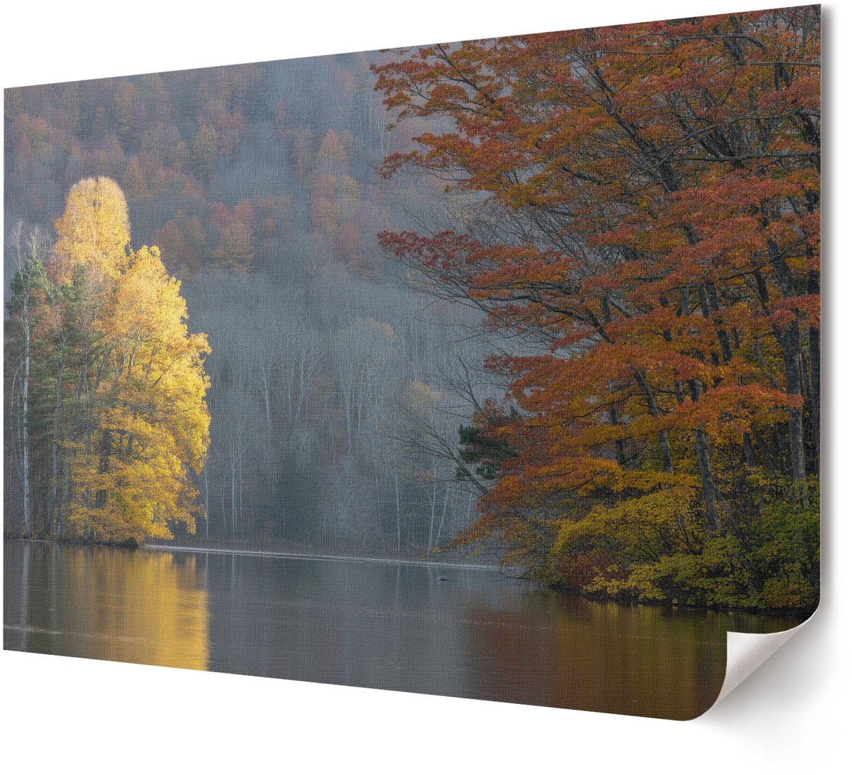 Coloray Polycanvas Wandposter - Berglandschap, Schilderen - A4 - Beige Decoratie - Rechthoek - Canvasposter - Woonkamer, Slaapkamer, Kantoor - Expressief