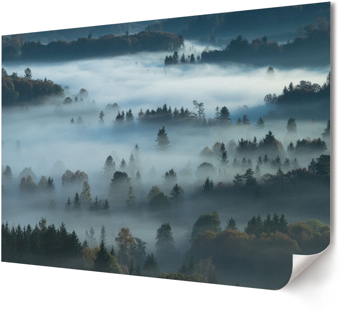 Coloray Polycanvas Poster - Noorderlicht, Fotografie - A4 - Turkoois Kunst - Rechthoek - Decoratieve poster - Woonkamer, Slaapkamer, Kantoor - Modern