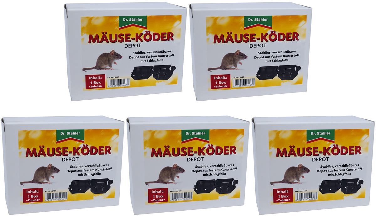 5 x Dr. Staehler muizenlokdoos met klapval