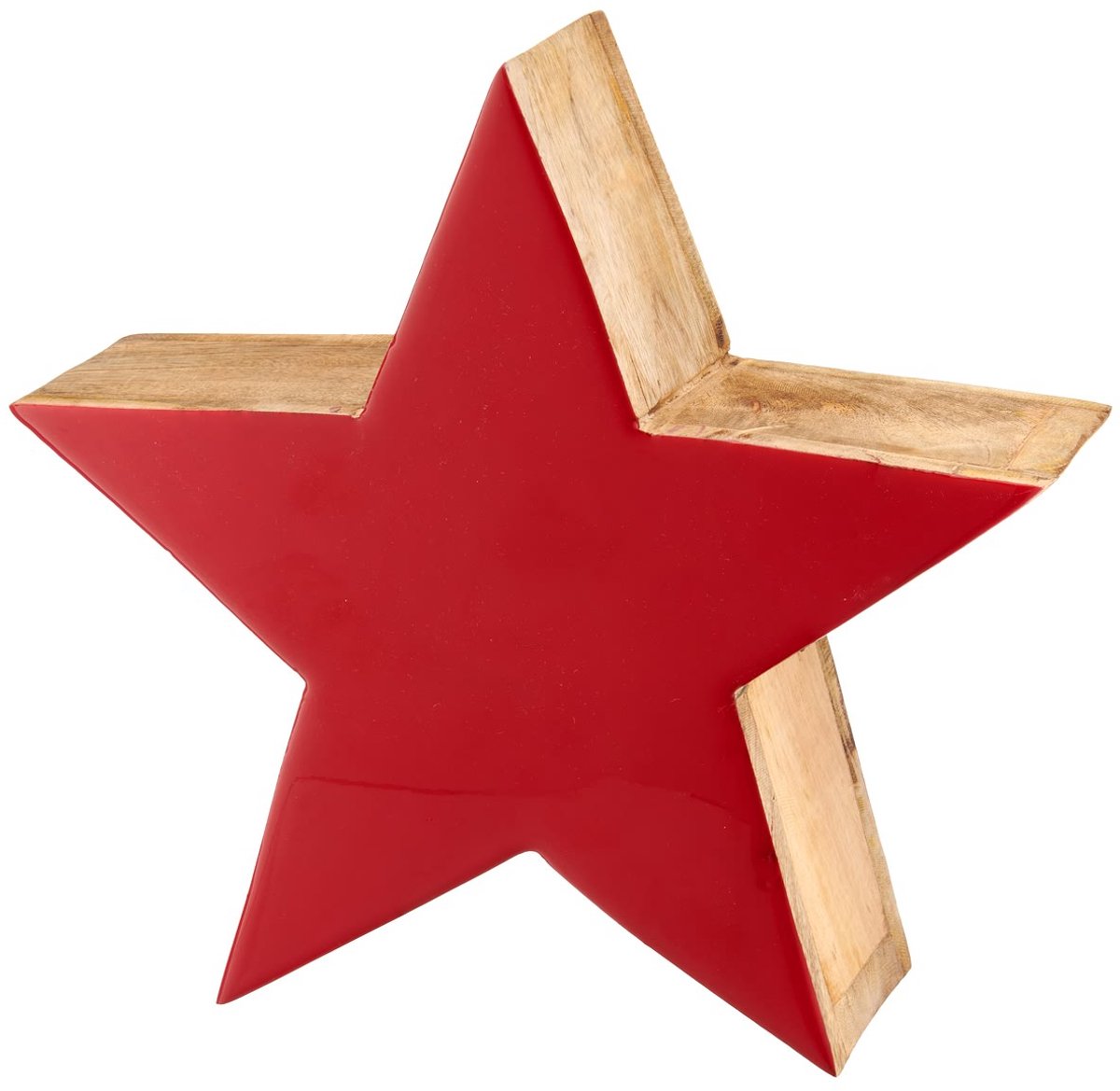Gasper kerstster Massivo rood/natuur Ø 28 cm mangohout