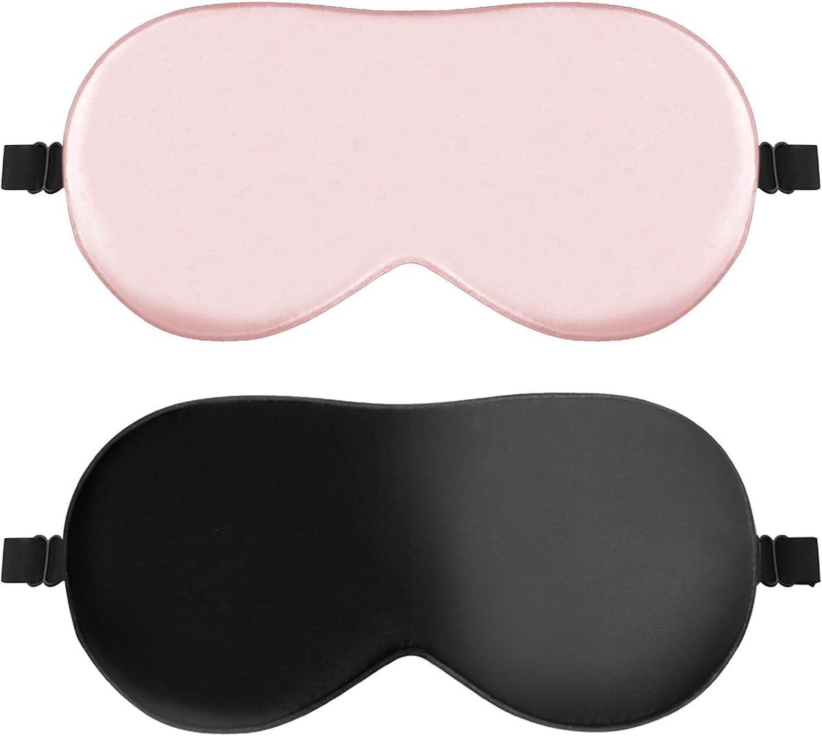 Ultra Zacht Zijde Slaapmasker Set van 2 met Verstelbare Band voor Volwassenen en Kinderen, Ideaal voor Reizen, Yoga en Ontspanning